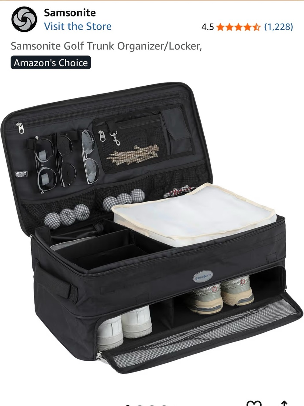 Samsonite golf car trunk organizer